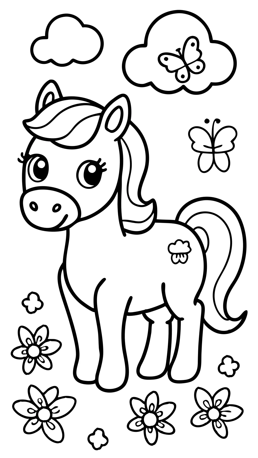 coloriages mignons de chevaux